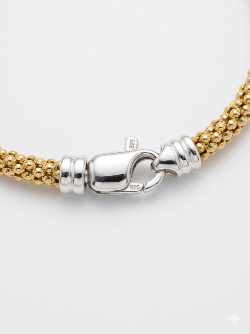 Bicolor-Halskette mit Zirkonia-Highlight